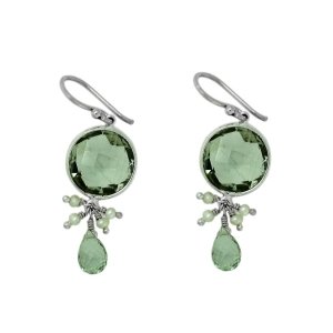 Prasiolite, Green Quartz Hanging earring model E6-027