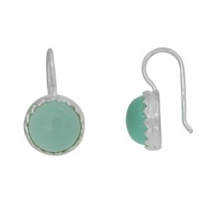 Chalcedony aqua Hanging earring model E6-031