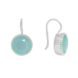 Chalcedony aqua Hanging earring model E6-032