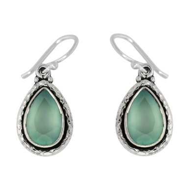 Chalcedony aqua Hanging earring model E6-034