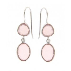 Rose Quartz Hanging earring model E6-050