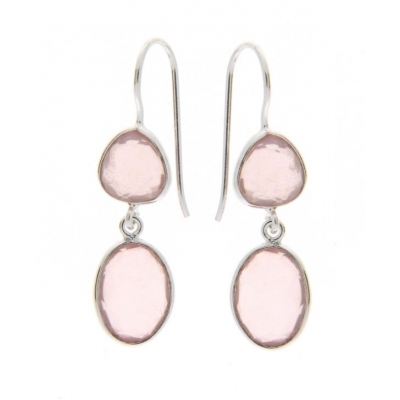 Rose Quartz Hanging earring model E6-050