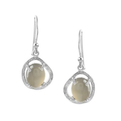 Moonstone, grey Hanging earring model E7-021