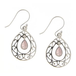 Roze Quarts Hanging earring model E9-123