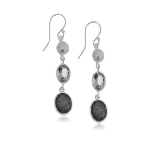 Green Quartz, Prasiolite Hanging earring model E5-027-0005