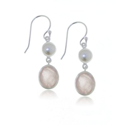Rose Quartz Hanging Earring model E5-057