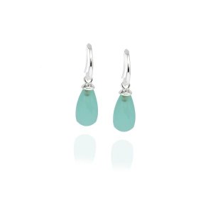 Chalcedoon aqua Oorhanger model E5-086
