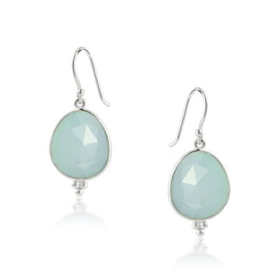 Chalcedony aqua Hanging earring model E6-006