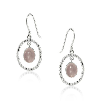 Rose Quartz Hanging earring model E6-054