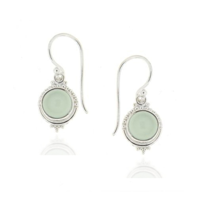 Chalcedony aqua Hanging earring model E6-056