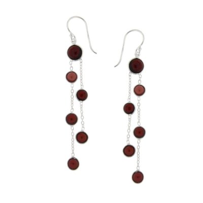 Garnet Hanging earring model E6-059