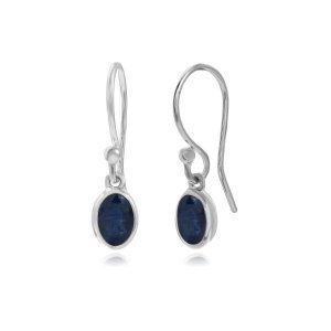 Blauwe Saffier Oorhanger model E7-019