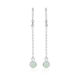 Chalcedoon aqua Oorhangers model E9-111