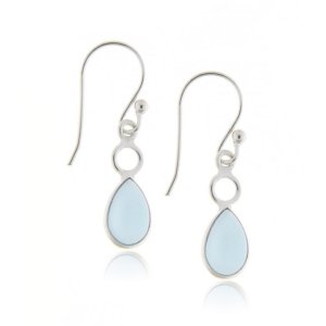 Chalcedoon Aqua Oorhanger model E9-125