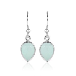Chalcedoon aqua Oorhanger model E9-130