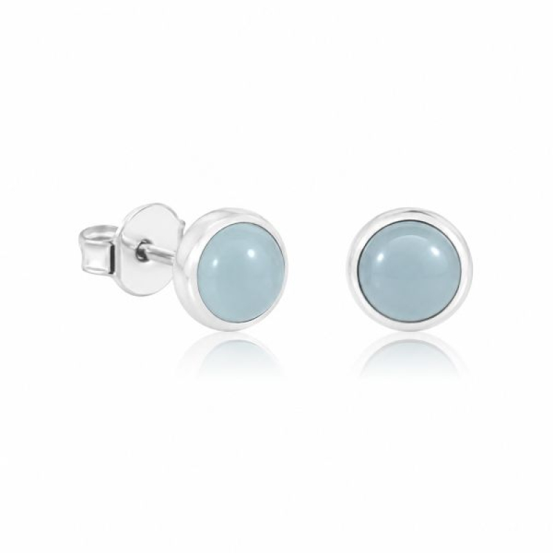 Chalcedoon aqua Oorsteker model S7-003