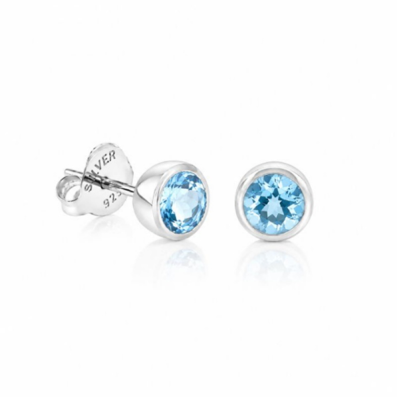 Blauwe Topaas Oorsteker model S7-009-01