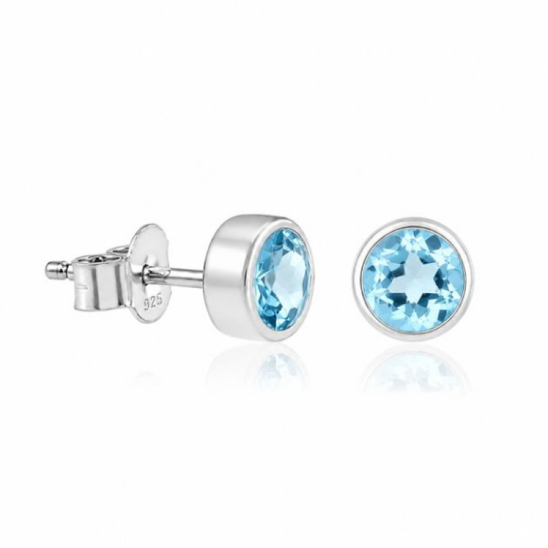 Blauwe Topaas Oorsteker model S7-009
