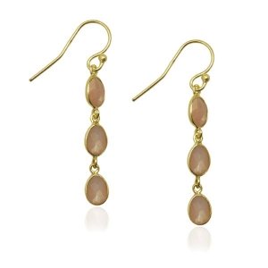 Moonstone, peach Hanging earring E5g-049