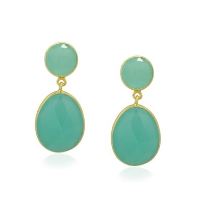 Chalcedoon aqua Oorsteker model E5g-060