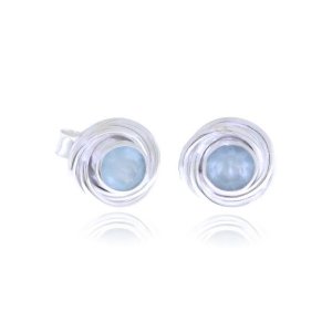Chalcedoon aqua Oorsteker model S6-002