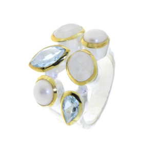 Regenboog Maansteen Ring model R5-034