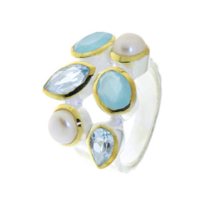 Chalcedoon aqua Ring model R5-034 Chalcedoon aqua Ring model R5-034