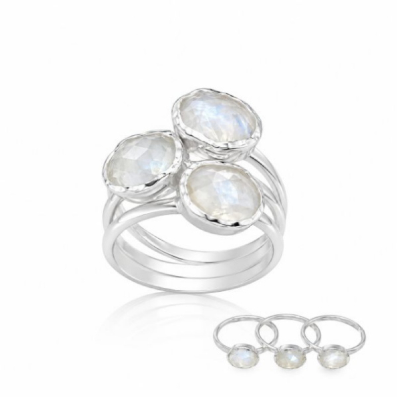 Regenboog Maansteen Ring model R5-058