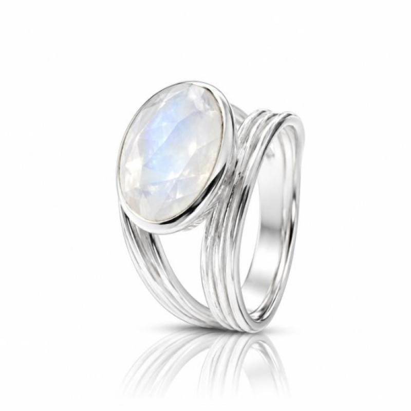 Regenboog Maansteen Ring model R5-067