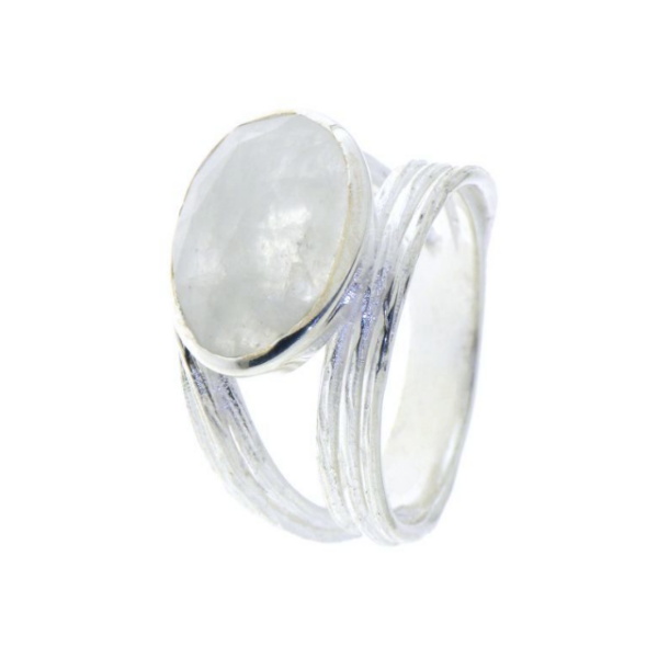 Regenboog Maansteen Ring model R5-067