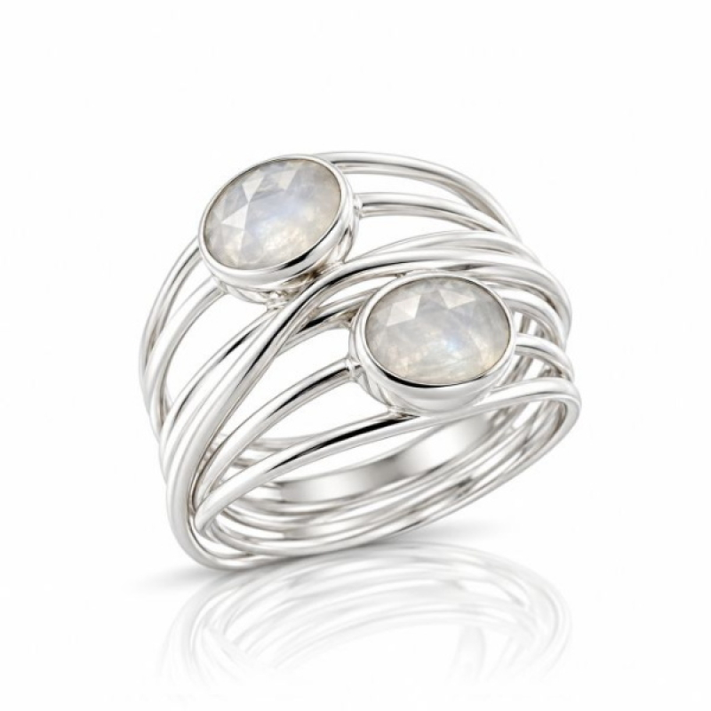  Regenboog Maansteen Ring model R5-080