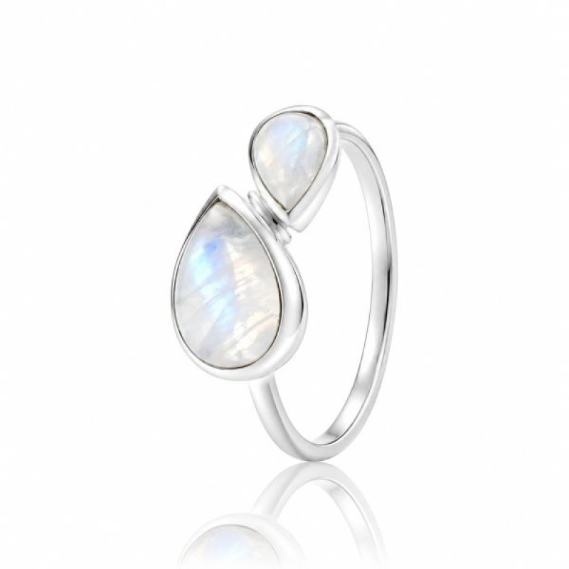 Regenboog Maansteen Ring model R6-004