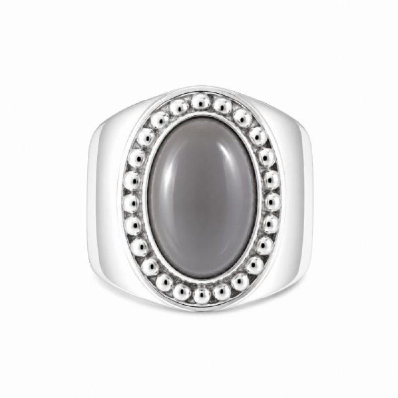 Moonstone, grey Ring model R6-006