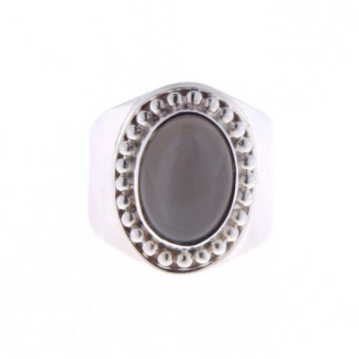 Moonstone, grey Ring model R6-006