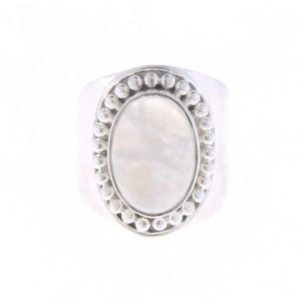 Regenboog Maansteen Ring model R6-006