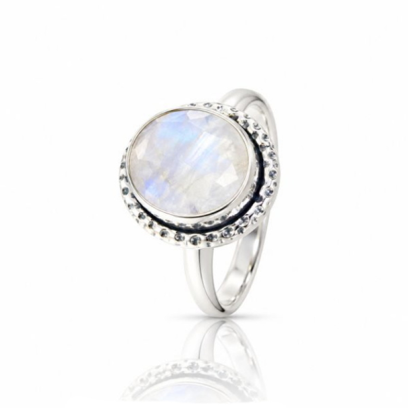 Regenboog Maansteen Ring model R6-020