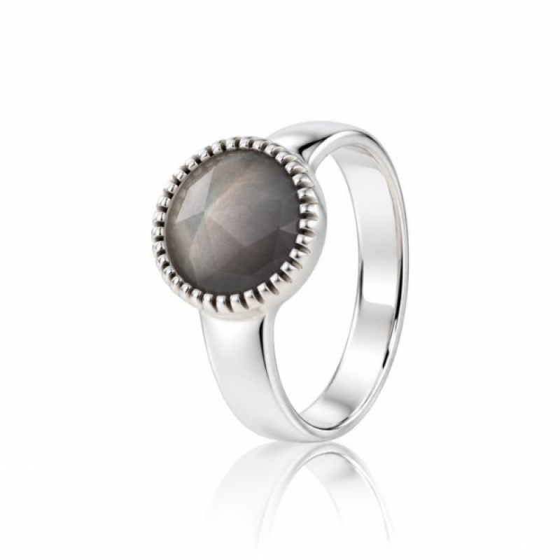 Moonstone, grey Ring model R6-021