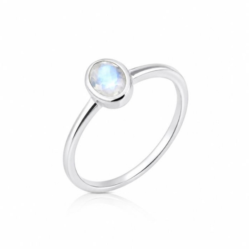 Regenboog Maansteen Ring model R7-054
