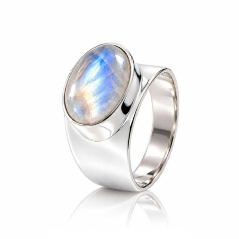 Regenboog Maansteen Ring model R9-014