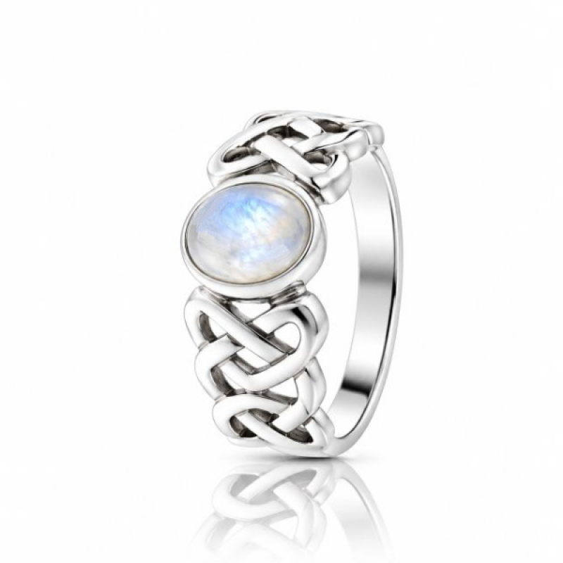 Regenboog Maansteen Ring model R9-034