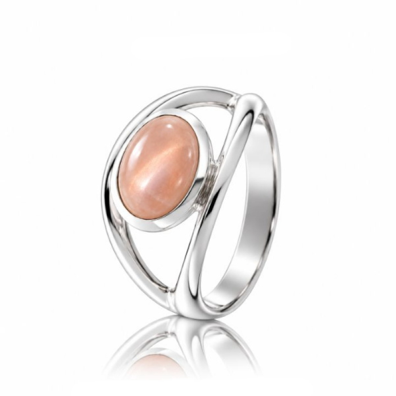 Moonstone, peach Amethyst Ring model R9-051