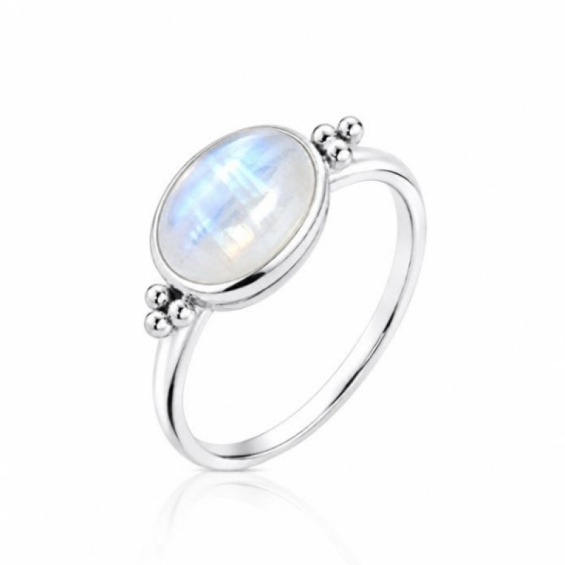 Regenboog Maansteen Ring model R9-065
