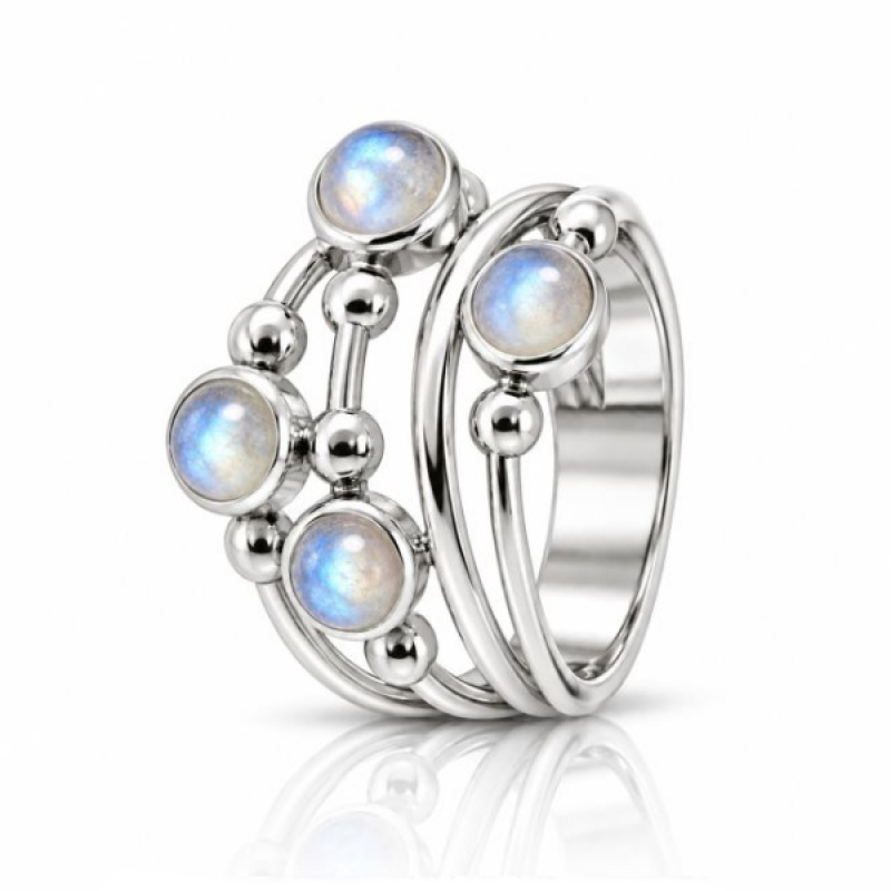 Regenboog Maansteen Ring model R9-070