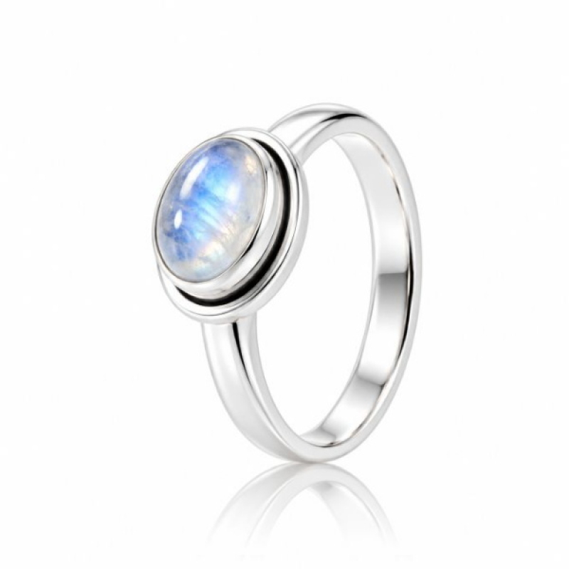 Regenboog Maansteen Ring model R9-074