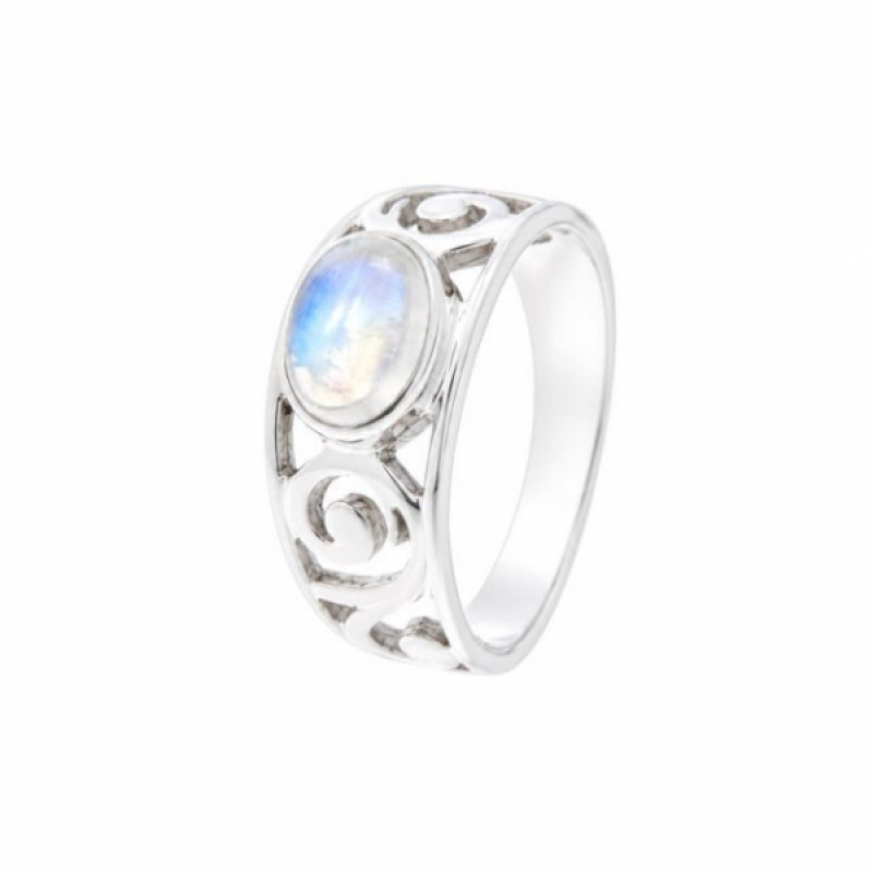 Rainbow Moonstone Ring model R9-077