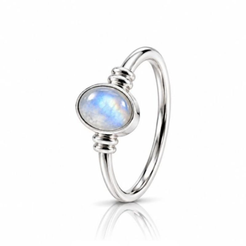 Regenboog Maansteen Ring model R9-081