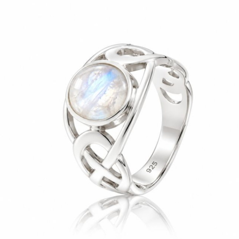 Regenboog Maansteen Ring model R9-085