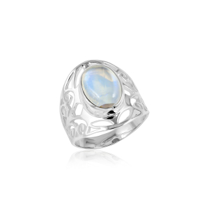 Regenboog Maansteen Ring model R9-095