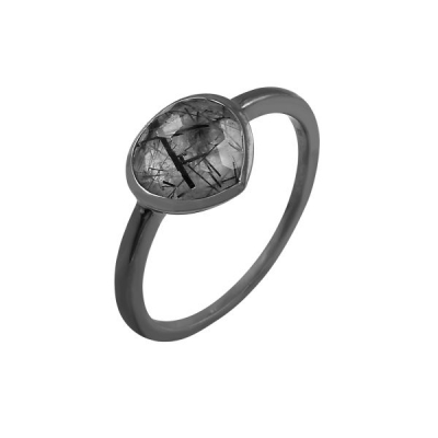 Tourmalinated Quartz Ring model R7-063