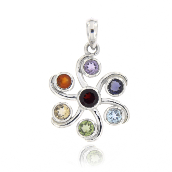Multiple gemstones Symbol pendant P9-016